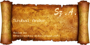 Szuhai Andor névjegykártya